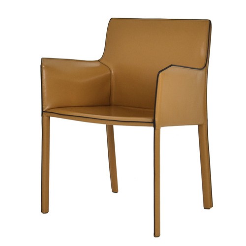 하이파가구 마룬 천연가죽 암체어 식탁의자