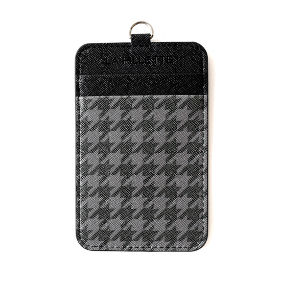 라피예뜨 하운드 투스 목걸이 카드지갑 (블랙)_이미지