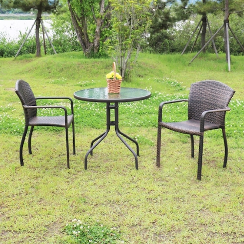 체어센스 루시 원형 테이블 800 (베니스의자2개)