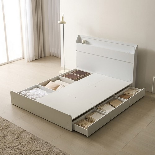 BIF보루네오 호텔라인 KC816 서랍 LED침대 SS (2단본넬)_이미지