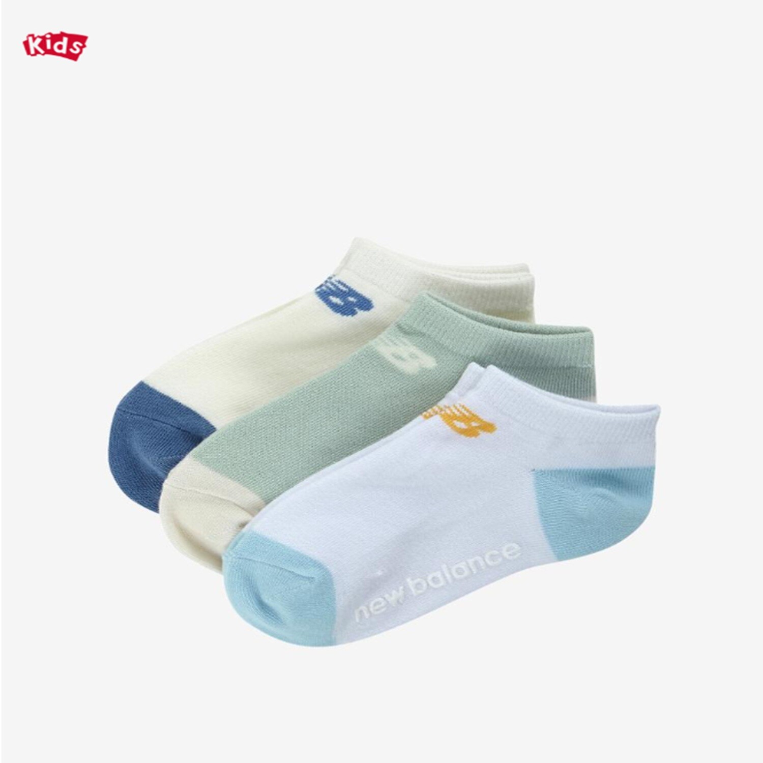 뉴발란스 키즈 배색 양말 3P B1 NK8EGS201U 25 50