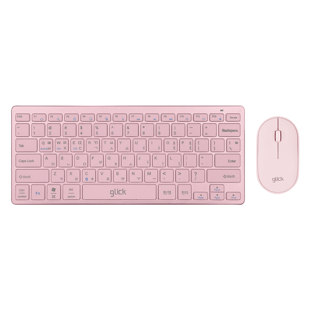 지클릭커 OFFICEPRO WMK30 마카롱 무선 블루투스 키보드 마우스 세트 (그린)_이미지