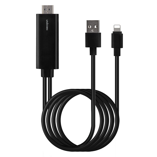 서진네트웍스 유니콘 라이트닝 8핀 to HDMI MHL 케이블 TM-MHL8000S (1.8m)_이미지