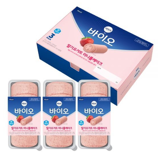 매일유업 데르뜨 바이 매일바이오 딸기요거트 미니롤케이크 110g (3개)_이미지
