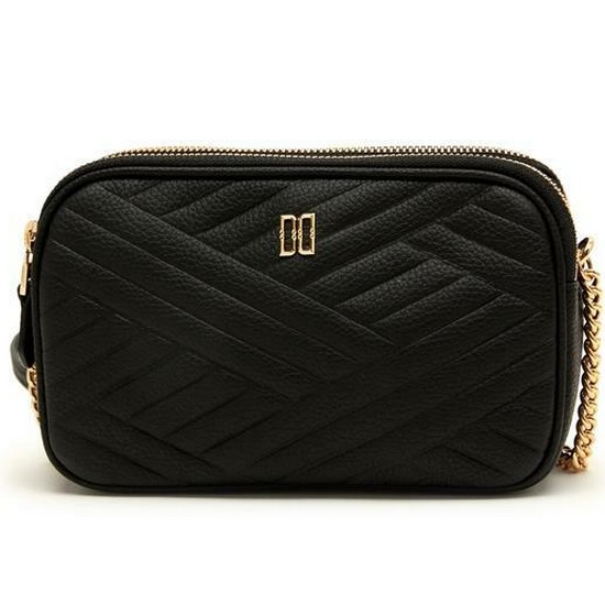 칼라일 엠보 가죽 골드DD 더블지퍼 크로스백 DCWA2F217BK