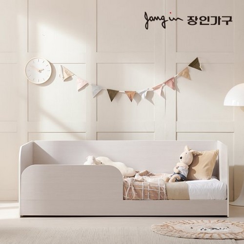 장인가구 뉴피터 저상형 슬라이딩 일반형 침대 SS+안전가드 (7존포켓스프링)_이미지