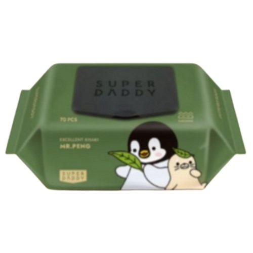 슈퍼대디 미스터펭 시그니처 카키 물티슈 캡형 70매 (20팩)_이미지