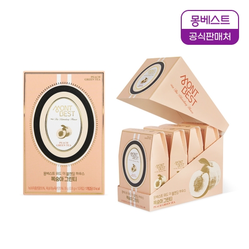 몽베스트 블랜딩 티 복숭아 그린티 40개입