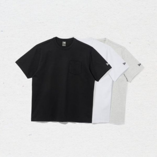 뉴에라 LIGHTERA 에센셜 3팩 포켓 반팔 티셔츠 화이트 14697422_이미지