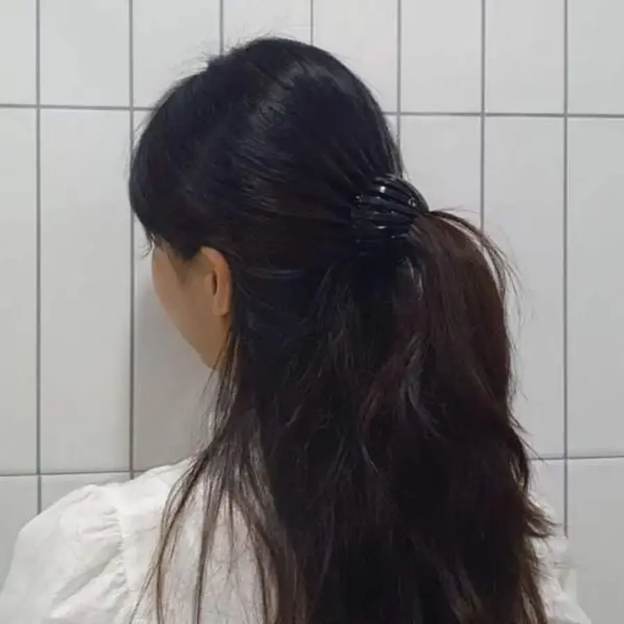 포니 966UNP67 올림머리 고급 똥머리집게핀 트렌드 만두핀 블랙_이미지