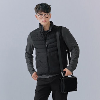 체이스컬트 남성 하이넥 경량 다운 베스트 CFRK7311C03