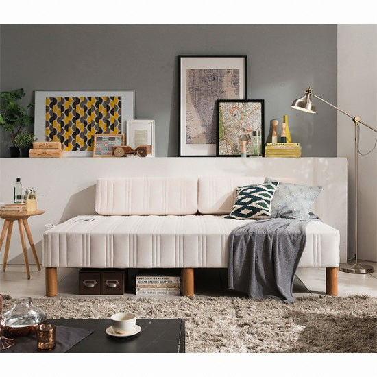 삼익가구 레이 일체형 독립스프링 패브릭 소파+쿠션2개 2인용_이미지