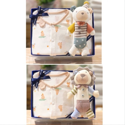 해피랜드F&C 압소바 HK 아기선물 카푸곰돌 코튼모달슬림내의 딸랑이세트 3A1A103D4