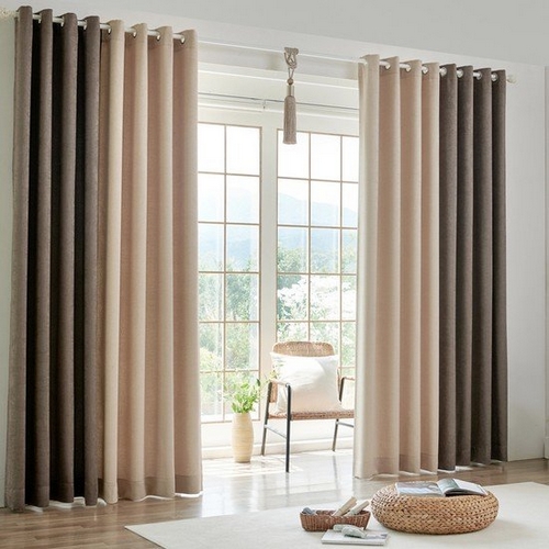 뷰하우스 겐트 아일렛 투톤 암막커튼 커튼봉세트 (2장, 대형, 220x230cm)_이미지