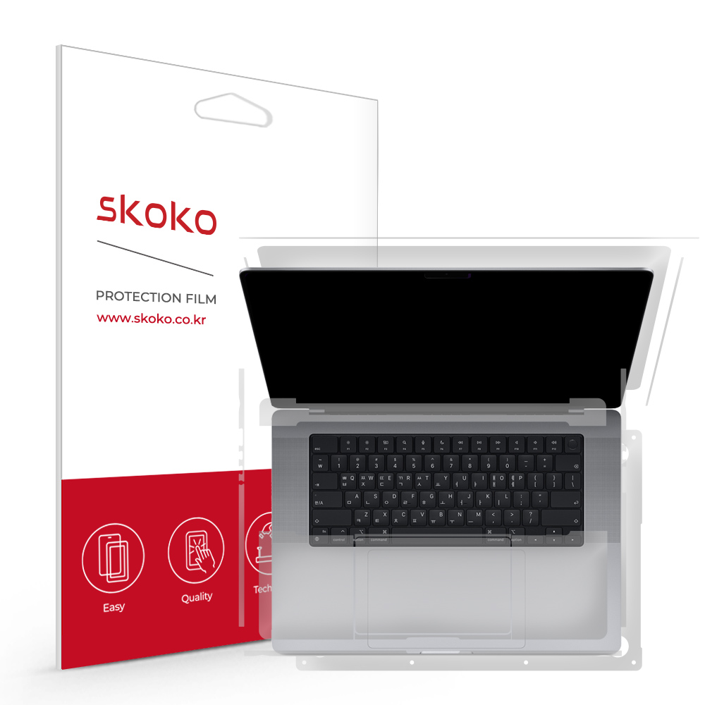 스코코 애플 2021 맥북프로16 M1 무광 외부보호필름 (전신 4종)_이미지