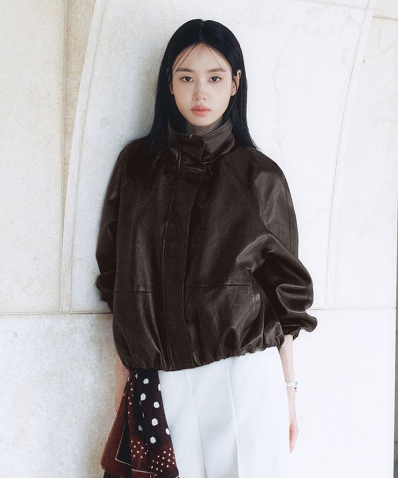 26일 배송 CELEBSHOP EDITION FAUX 레더 하이넥 점퍼 여 2089336165 20093