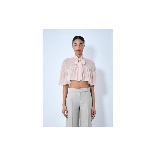  막스마라 여성 Silk Chiffon Cropped Blouse max0264041pin