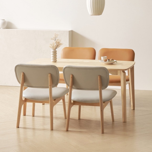 헤닝 오트밀 원목 낮은 식탁 1400 (의자별도)_이미지