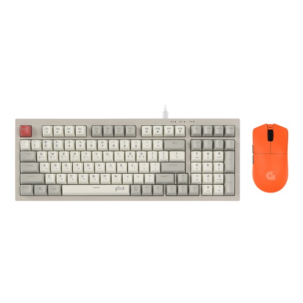 지클릭커 OFFICEPRO OPS990 사일런스 M 98 키보드 무선 마우스 세트 (Retro)_이미지