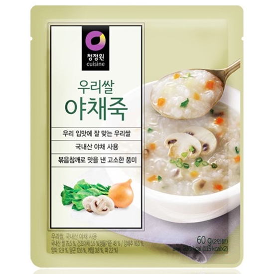 대상 청정원 우리쌀 야채죽 2인분 60g (6개)