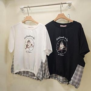 HC07 부엉이 린넨 뒷체크티셔츠 A25TS5254 36732442