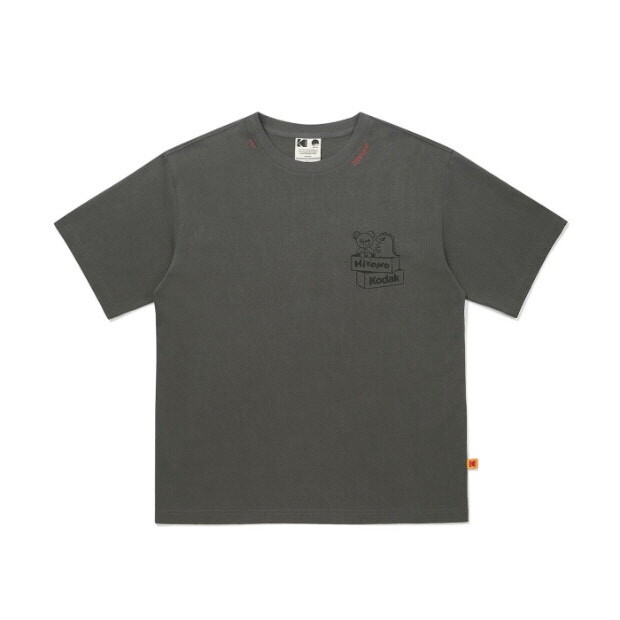 피그먼트 코닥 코닥반팔티 UQS K6223LRSH3CHC 워싱 그래픽 반팔 티셔츠 CHARCOAL