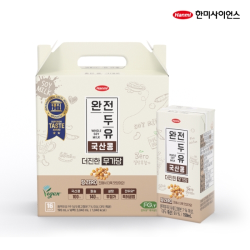 한미 완전두유 더진한 국산콩 무가당 190ml_이미지