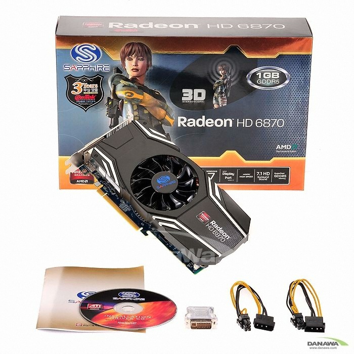 SAPPHIRE 라데온 HD 6870 D5 1GB 5팩 (PC방)_이미지