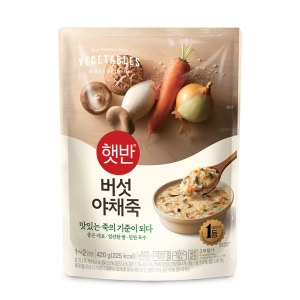 CJ제일제당 햇반 버섯야채죽 420g이미지입니다. 누르면 해당 게시물로 새창이동합니다.