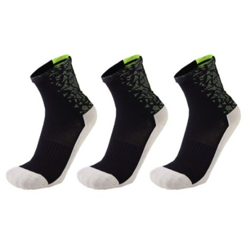 SNF 통기성 충격흡수 스포츠 축구양말 숏 3p (그린)