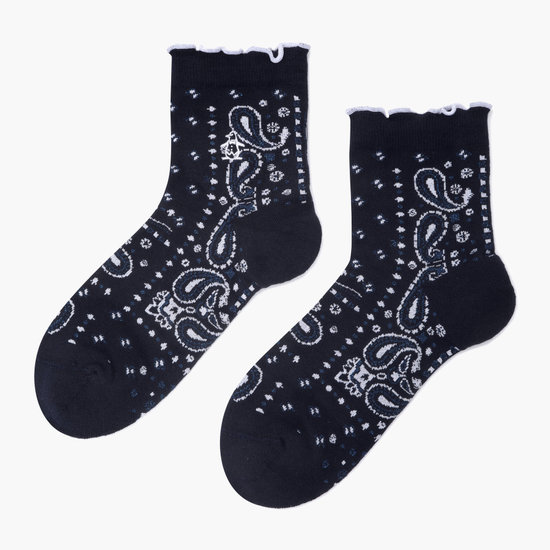 먼싱웨어 펭귄 자가드 중목 삭스 네이비 MR212LSO41_이미지