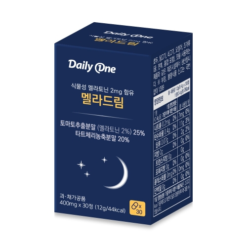 데일리원 식물성 멜라토닌 2mg 함유 멜라드림 30정[12개]