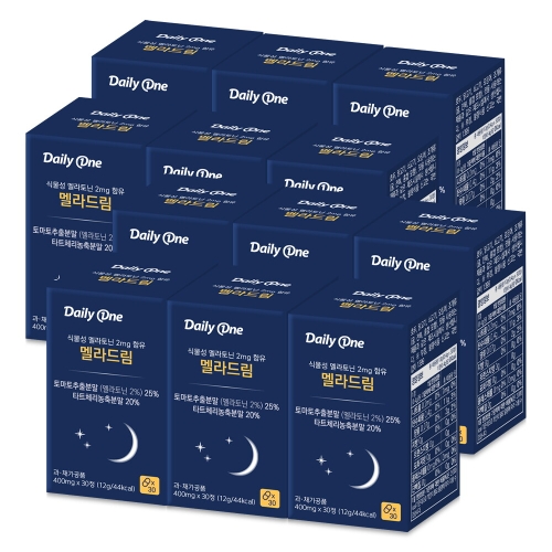 데일리원 식물성 멜라토닌 2mg 함유 멜라드림 30정 (12개)_이미지