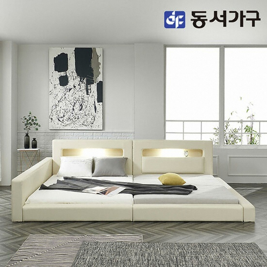 동서가구 이즈 포비 가드형 LED 패밀리침대 SS+SS (본넬스프링)_이미지
