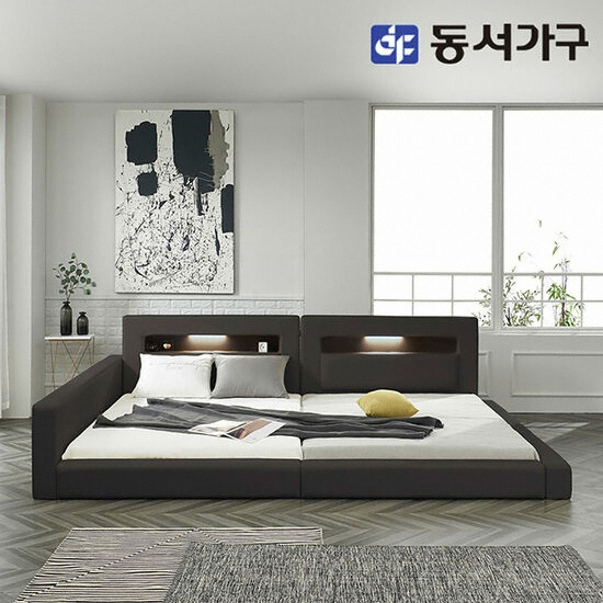 동서가구 이즈 포비 가드형 LED 패밀리침대 SS+SS (본넬스프링)_이미지