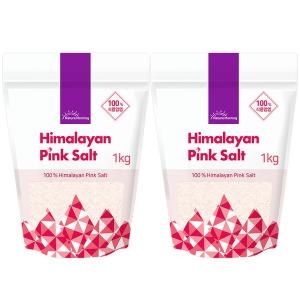뉴트리바이오텍 네이처모닝 히말라야 핑크솔트 가는 소금 1kg (2개)