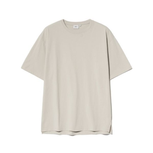 예일 PREMIUM COTTON 기자 코튼 반팔티셔츠 아몬드 크림 YEM1SS317ACR 850354_이미지