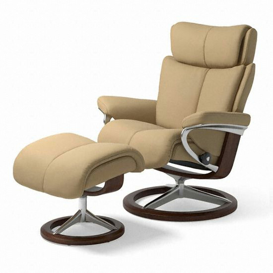 스트레스리스 매직 시그니쳐 팔로마 천연가죽 리클라이너 1인용 (스툴포함)_이미지