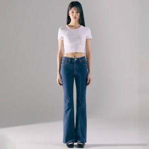 아바몰리 7/23일 임현주 착용SLIM FIT BOOTS CUT DENIM PT INDIGO 123989_이미지