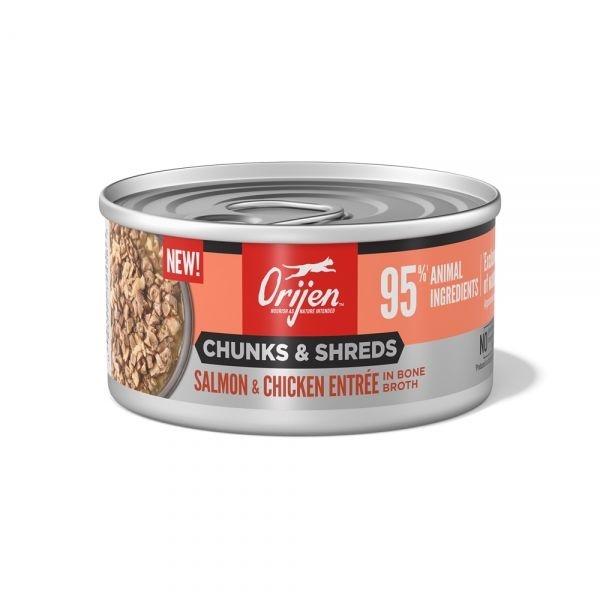 오리젠 캣 청크&슈레드 살몬&치킨 캔 85g (24개)_이미지