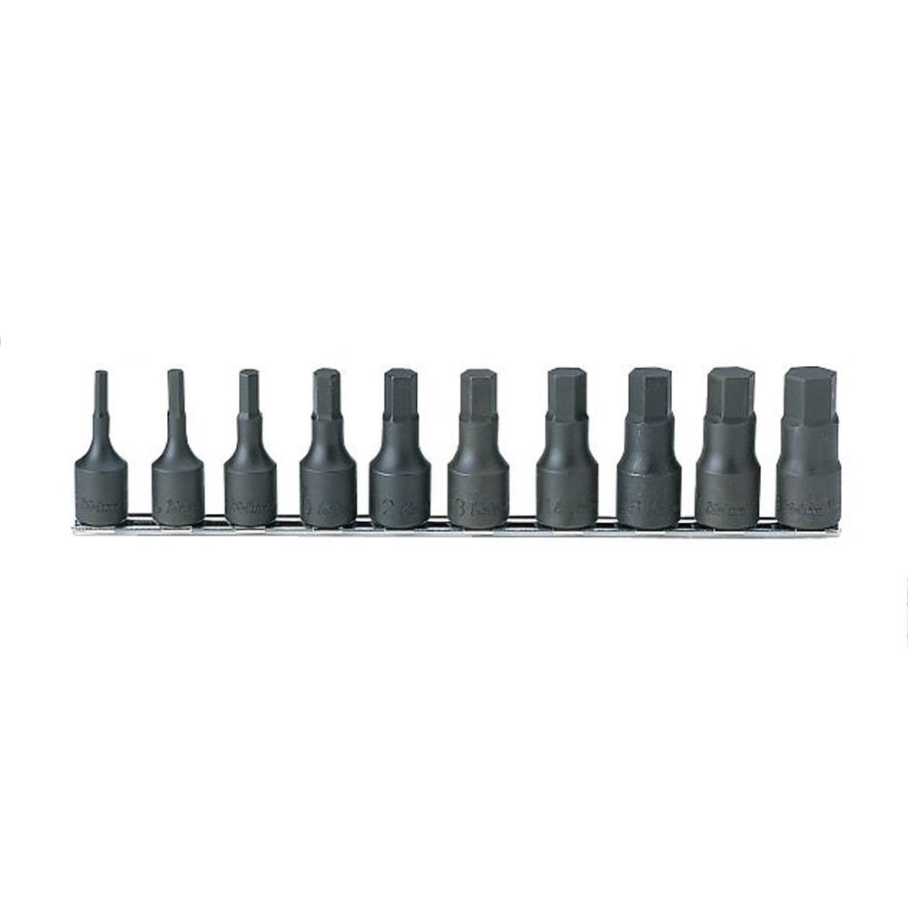  코켄 1/2인치 육각 비트소켓 레일 세트 RS4012M 10-L75 (10pcs)