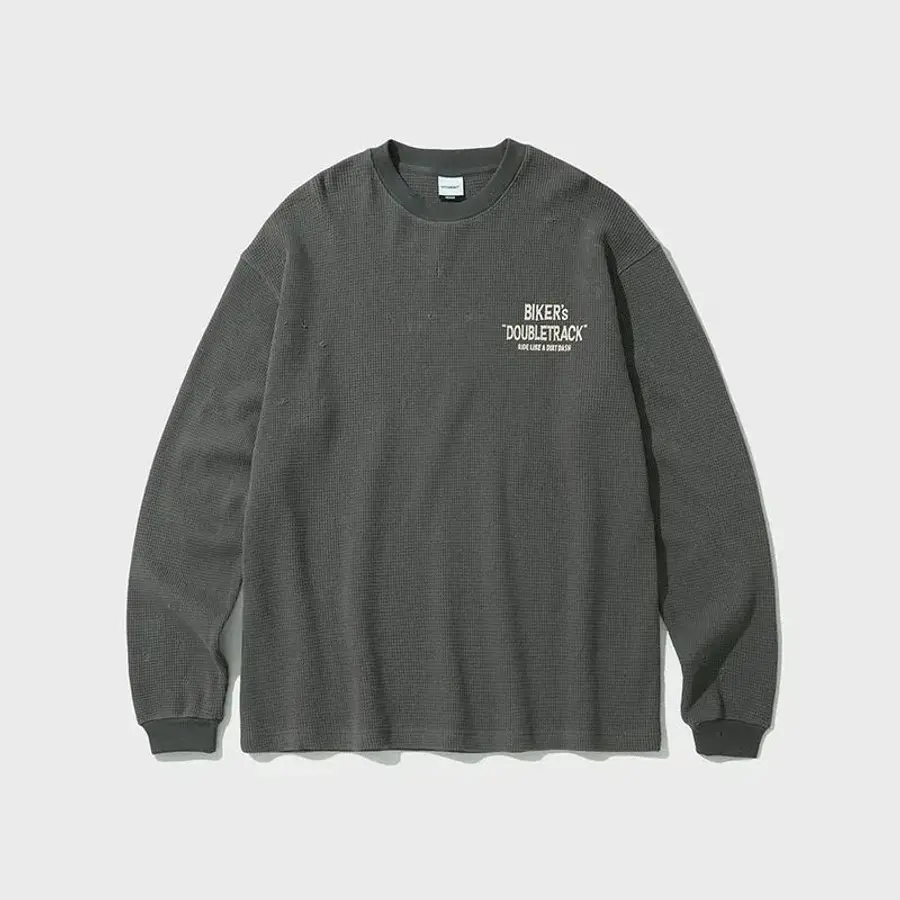 아웃스탠딩 MOT WAFFLE LONG SLEEVE DOUBLE TRACK _CHARCOAL 3434667