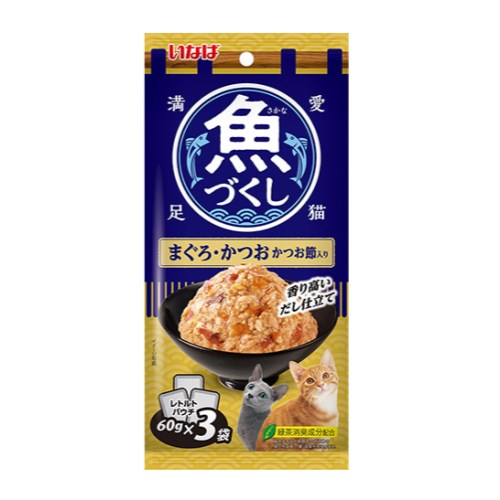 이나바 캣 챠오 생선가득 파우치 참치&가다랑어&가다랑어포 TCR-174 180g (60g x 3p) (1개)_이미지