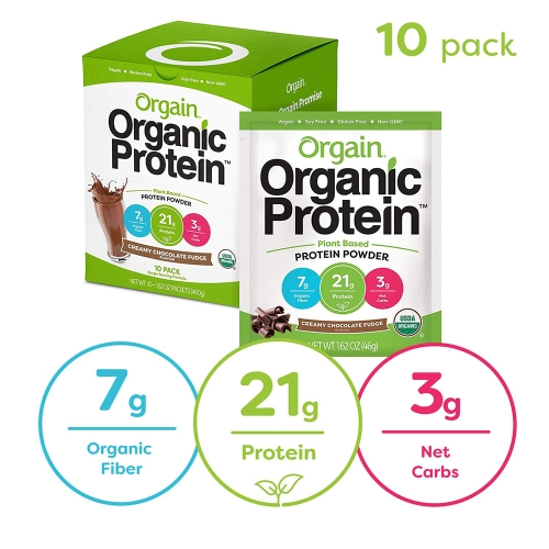 Orgain 식물성 프로틴 Chocolate Fudge 비건