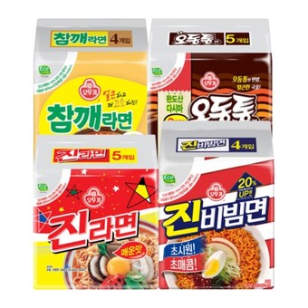 오뚜기 인기<b>라면</b> 18입 (<b>참깨</b>4+진비빔면4+진라면5+오동통5)