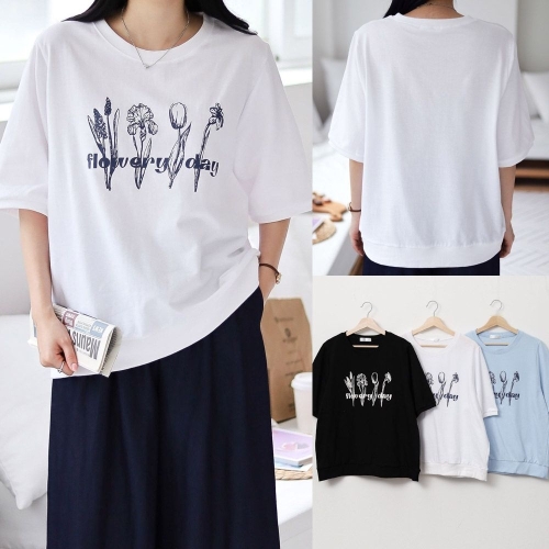 아이우먼 위쉬몰 SM 플라워리맨투맨티셔츠 U583H505 빅사이즈