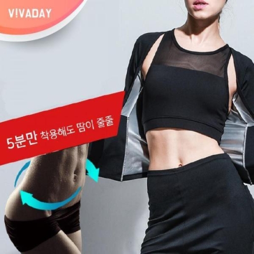 타이즈 몸무게감량 오픈형 반팔 체중감량땀복 체 WFKMO7X_이미지