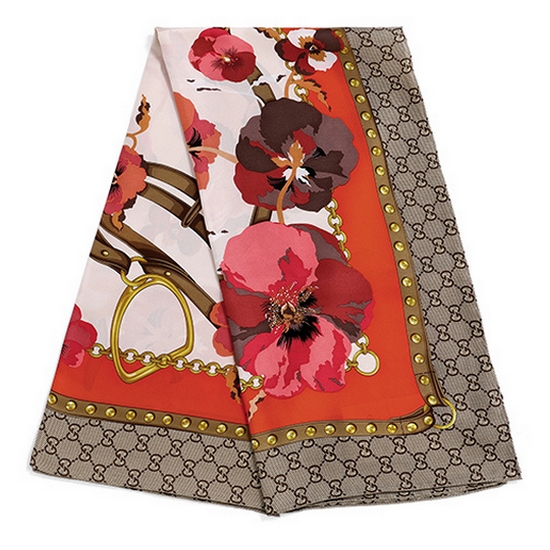 구찌 플라워 스카프 508796 3G001 (7572, 오렌지)_이미지