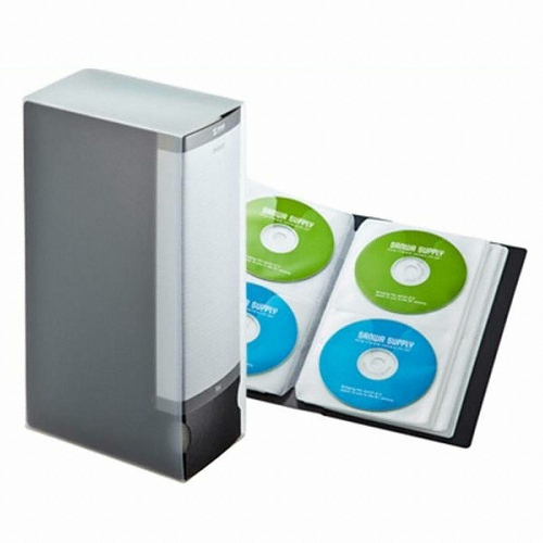산와서플라이 파일형 CD/DVD 케이스 96매 (블랙)_이미지