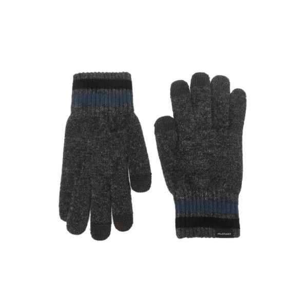 질스튜어트 남성 그레이 블루라인 배색 울캐시혼방 스마트터치 장갑 JUGV5F804G2